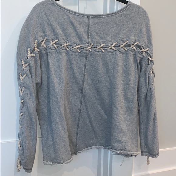 Free People Lace up Detail sweatshirt SZ M - Picture 3 of 6